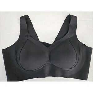 XXL Light Black Wireless Lift Bra Removable Pads Comfort Lift 4 Hook 4 Adjusts